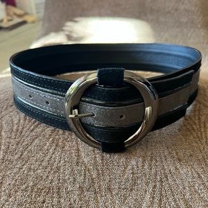 White House black market wide leather belt